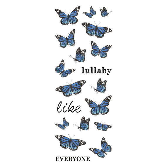 AUFKLEBER folie - Grüne und blaue Schmetterlinge