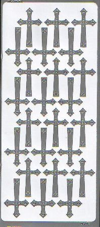 Dekorative Aufkleber Kreuze 2 silber