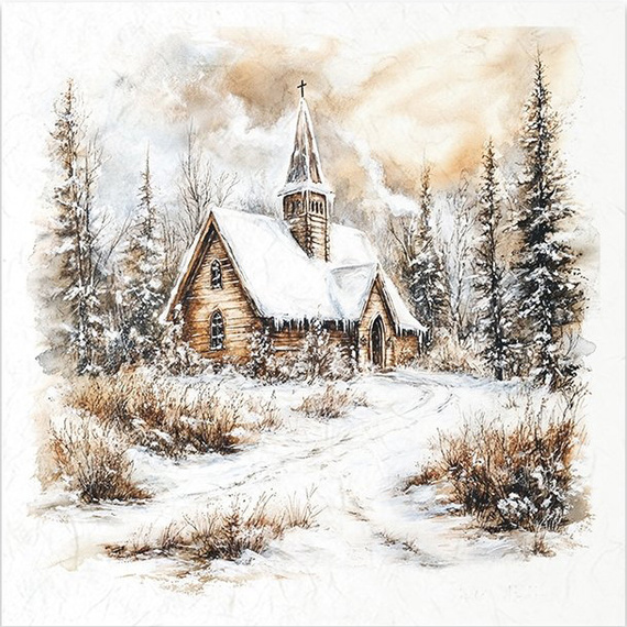 Reispapier-Set - Winterlandschaft, Berge, Natur, Hütten - RSM206 - Itd Collection