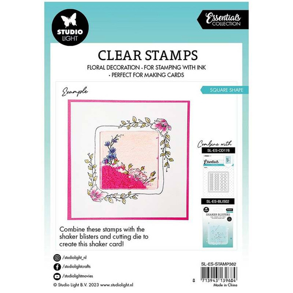 STUDIOLIGHT - Transparenten Stempel - Square Blumenrahmen