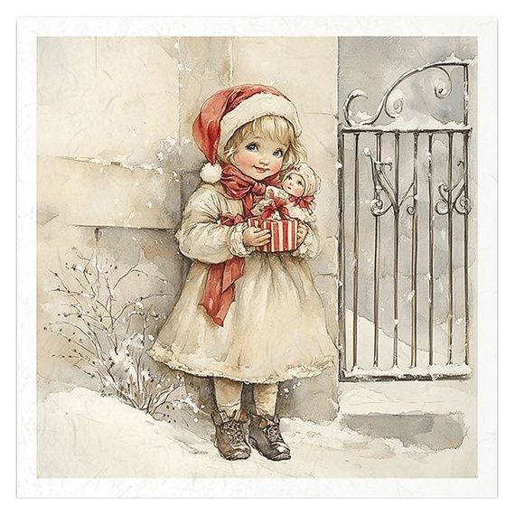 Reispapier-Set - Kinder, Weihnachten, Winter, Retro - RSM199 - Itd Collection