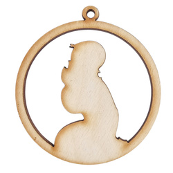 Hölzerne Ornament-Anhänger-Kugel 6cm. Dekoration