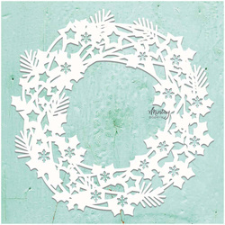 MINTAY Chippies - Dekorpappe Die Cut Chipboard Dekoration Ornament - Christmas Wreath 2