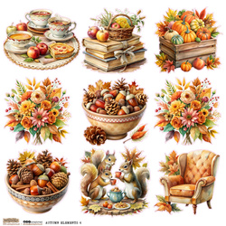 AUFKLEBER ScrapLove Dekor Stickers - Autumn Elements 4 - Herbstliche Elemente 4