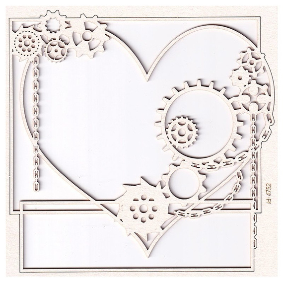 Dekorpappe Die Cut Chipboard - Steampunk - großer quadratischer Rahmen SC