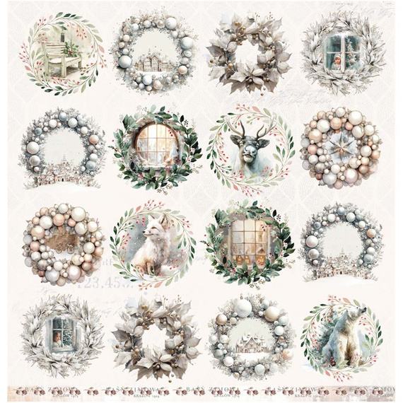 UHK 30x30cm doppelseitig Scrapbooking Basteln Papier - White Whispers - Glass