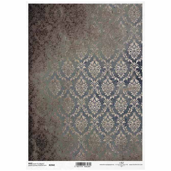 ITD Reispapier Decoupage Bastelpapier, Stoff, Damast R1942