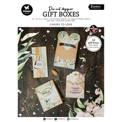 STUDIO LIGHT - Papierset zur Herstellung von Taschen - Giftboxes paper Pad - Wedding Day - Cheers to Love