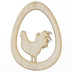 Holzanhänger - Hahn im Ei 9,5 cm - Dekor