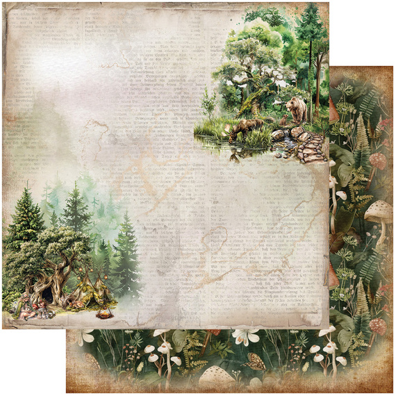 ALCHEMY OF ART Set 20x20cm Scrapbooking Papier, Friends of the Forest
