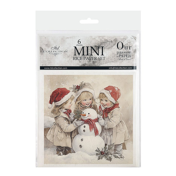 Reispapier-Set - Kinder, Weihnachten, Winter, Retro - RSM199 - Itd Collection