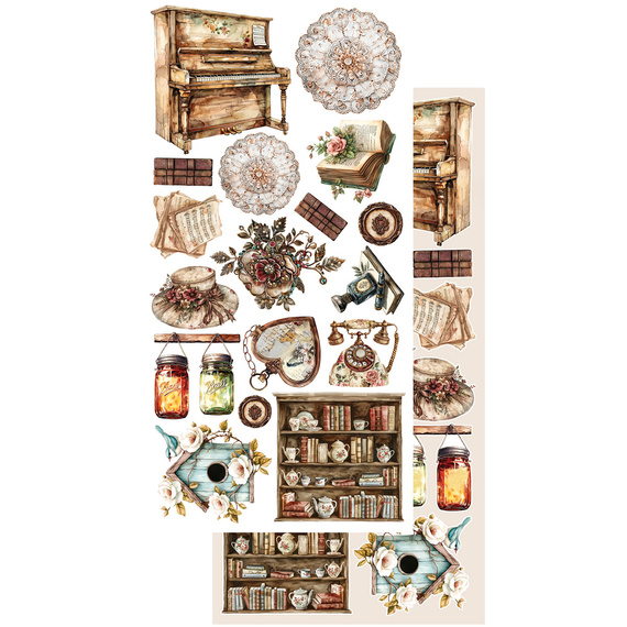 ALCHEMY OF ART Set 15x30cm Scrapbooking Papier, In silence, vintage