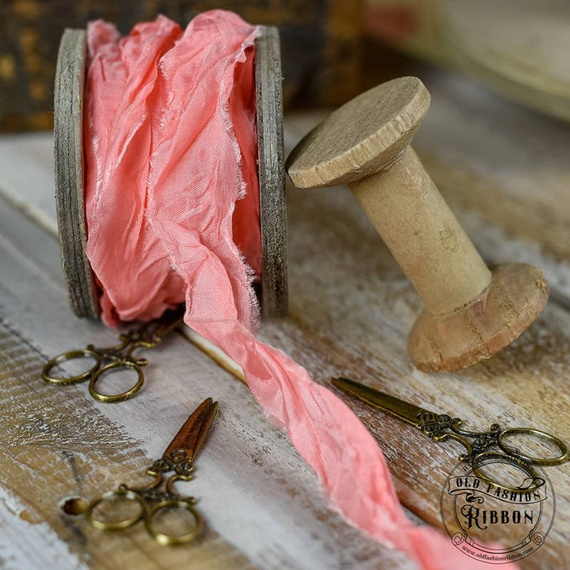 Dekorative VINTAGE Shabby Bänder - Englisch rosa 