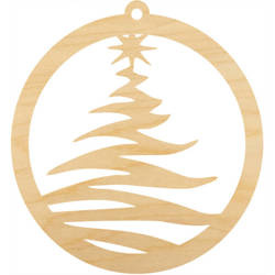 HOLZKUGEL Anhänger aus Holz, Ornament Weihnachtskugel 6 cm - Weihnachtsbaum