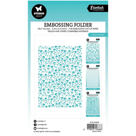STUDIOLIGHT Embossing Folder Prägefolder Prägeschablone - Wild Flowers
