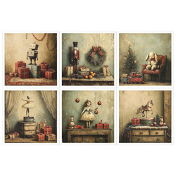 Reispapier-Set - Roboter, Weihnachten, Retro-Spielzeug, Vintage - RSM198 - Itd Collection