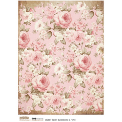 Reispapier Decoupage Bastelpapier A4 - Scraplove - Shabby Peony Background 24
