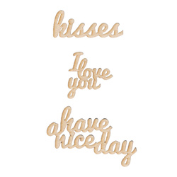 WYCINANKA - VALENTINE'S day 2019 - "Ich liebe dich" Schriftzug-Set