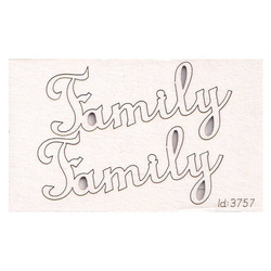 SCRAPINIEC Dekorpappe Die Cut Chipboard Dekoration, Inschrift Family 2Stk. 3757