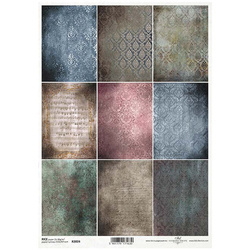 ITD Reispapier Decoupage Bastelpapier R2024, Gothic Stories 2, Tapetenmotive, Noten, Damast