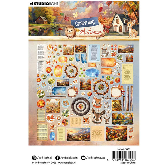 STUDIO LIGHT Papierdeko fürs Basteln - Collage Paper Elements - Labels, images & animal heads