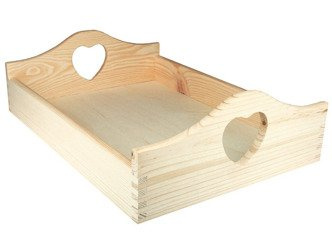 Tablett mit einem Herz mittel