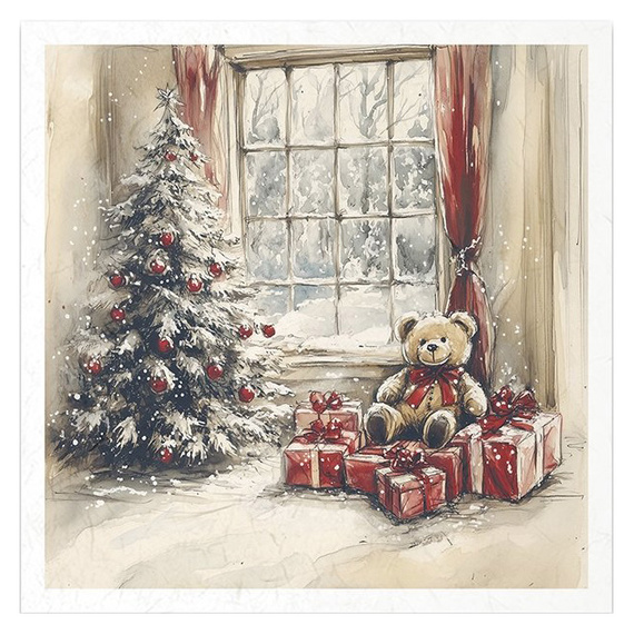 Reispapier-Set - Weihnachtsbaum, Kamin, festliches Haus - RSM203 - Itd Collection