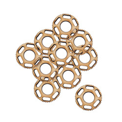 Holzverzierung Zahnrad Nr. 1 - Set mit 10 Stück - Decor