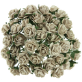 ROSEN Geöffnete 10mm 50Stk Scrapbooking Maulbeerpapier Blumen Flowers kaffeefarbe