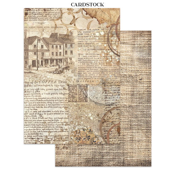 Set aus Junk Journal-Papieren, Aufklebern und Elementen - Coffee & Chocolate - Stamperia 