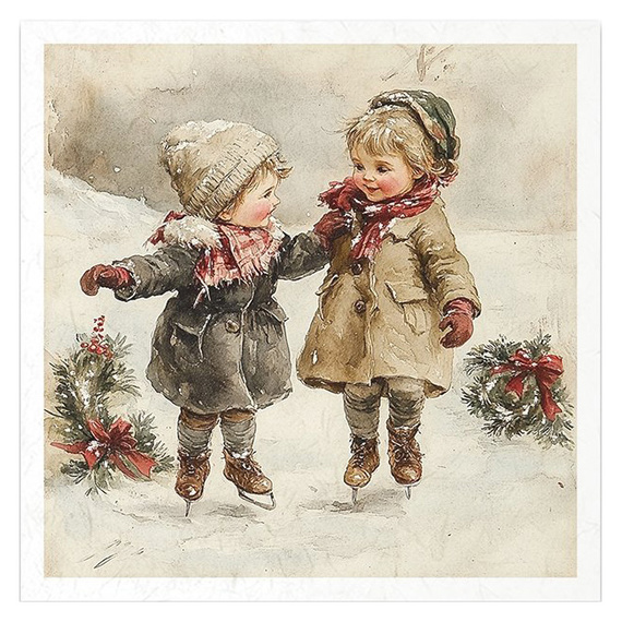 Reispapier-Set - Vintage Kinder, Weihnachten - RSM184 - Itd Collection