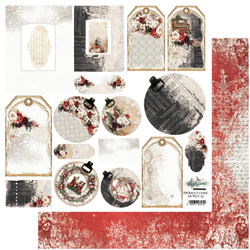 ALCHEMY OF ART 30x30cm doppelseitig Scrapbooking Papier 250g, Wonderful Christmas Time, Etikettierung