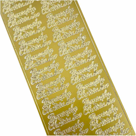 Dekorative Aufkleber PAMIĄTKA CHRZTU gold