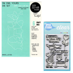 MEMORY BOX Stanzform Präge Stanzschablone Cutting Die + Stempel - I'm Owl Yours - Zwerg-Eule