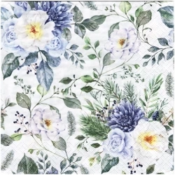 SERVIETTEN 1 Stück Motivservietten Decoupage Napkin 33x33cm, Emilia, Blumen, Pfingstrosen