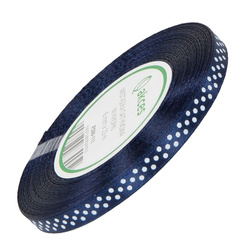  Satin-Punktband 6 mm - marineblau 111 - 23 m - Dekoband