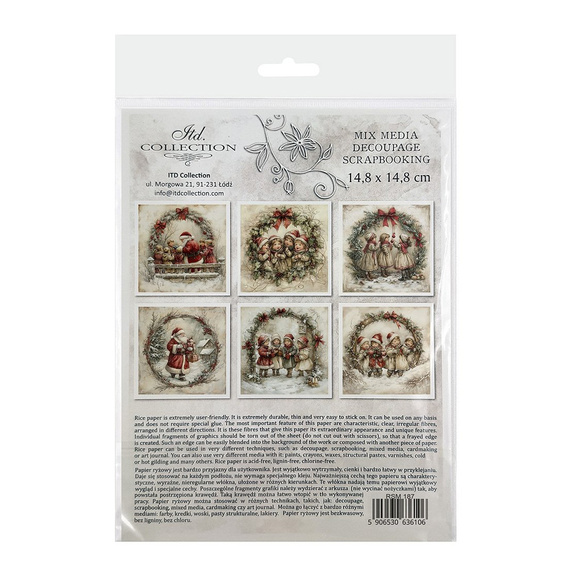 Reispapier-Set - Weihnachtsmann, Kinder, Weihnachten - RSM187 - Itd Collection