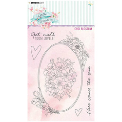 STUDIOLIGHT - Transparenten Stempel - Oval Blossom Little Blossom, Rahmen, Blumen, oval