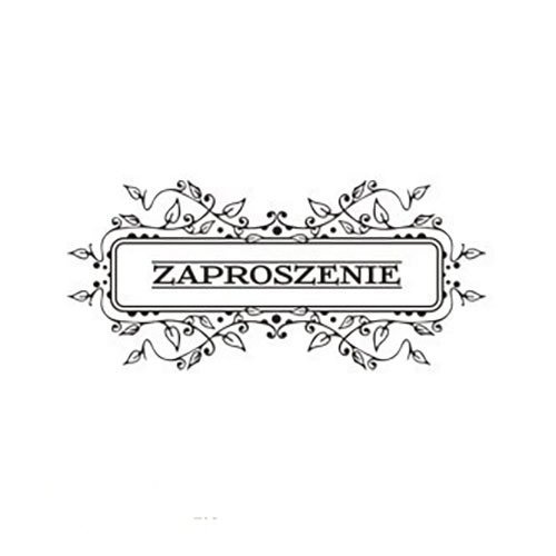 AGATERIA - Transparent Stempel Motivstempel Clear Stamp ZAPROSZENIE - Untertitel PL Rahmen, Blätter
