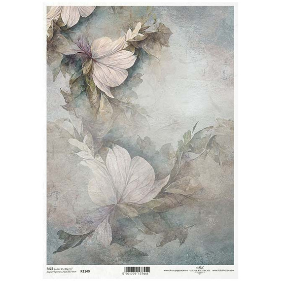 ITD Reispapier Decoupage Bastelpapier Softpapier Serviettentechnik, Blumen, florales Motiv R2149