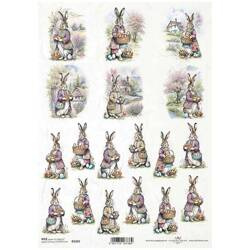 ITD Reispapier Decoupage Bastelpapier Serviettentechnik-R2369 Osterhasen