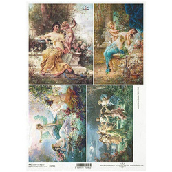 Reispapier für Decoupage, Frau, Dame, Frühling, Freunde A4 - R1705