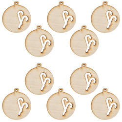 Holz-Christbaumanhänger Set 10 Stück - Weihnachtsstangen - 6 cm - Baumschmuck