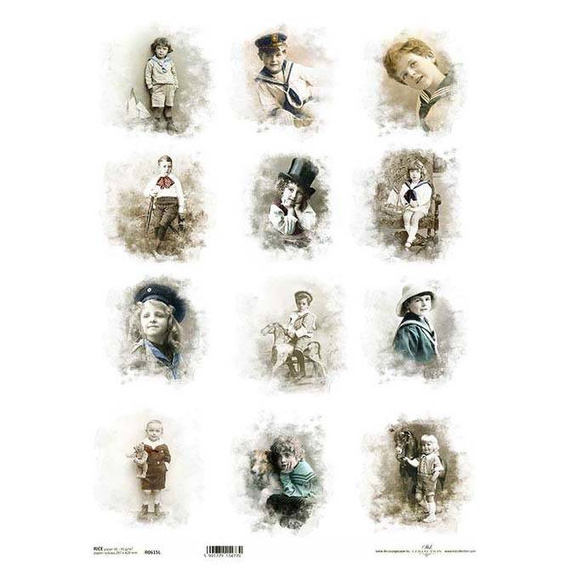 Reispapier für Decoupage, Vintage-Jungen ITD-R615L - A3