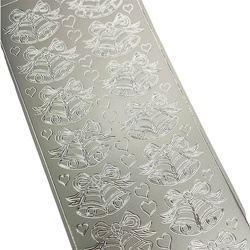 Dekorativer Aufkleber - Doppelglocken - silber