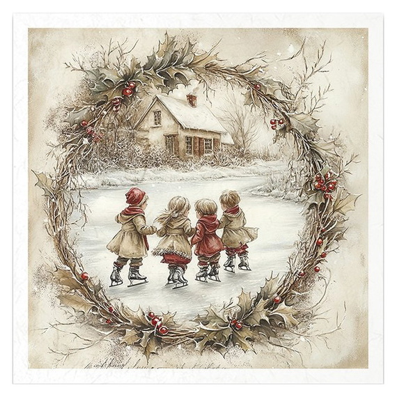 Reispapier-Set - Kinder, Weihnachten, Winterlandschaft - RSM186 - Itd Collection