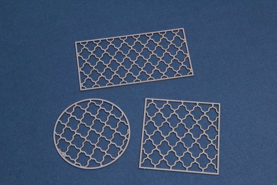 SCRAPINIEC Dekorpappe Die Cut Chipboard Dekoration Ornament, Netz 2170