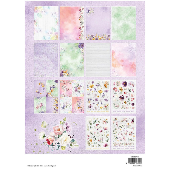 Scrapbooking Papier Set A4 - Blumen - Studio Light