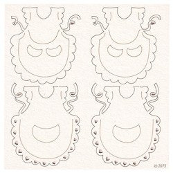 Dekorpappe Die Cut Chipboard Schürze Schürze 4er-Set SCRAPINIEC