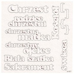 SCRAPINIEC Dekorpappe Die Cut Chipboard Dekoration Ornament, Chrzest Taufe